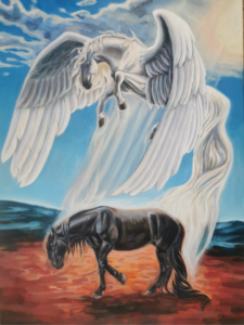 Un battement d’aile, acrylique sur toile, 60.5 x 45.5cm
