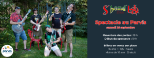 Spectacle au Parvis Porte 18h Début du spectacle 19h Billets en vente sur place 16 ans + 15$ + taxes Moins de 16 ans Gratuit (2)